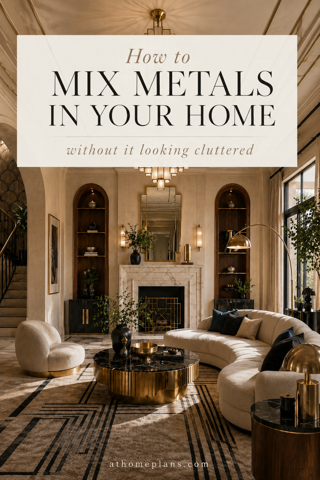 Pinterest inspiration — mixing metals in living room decor