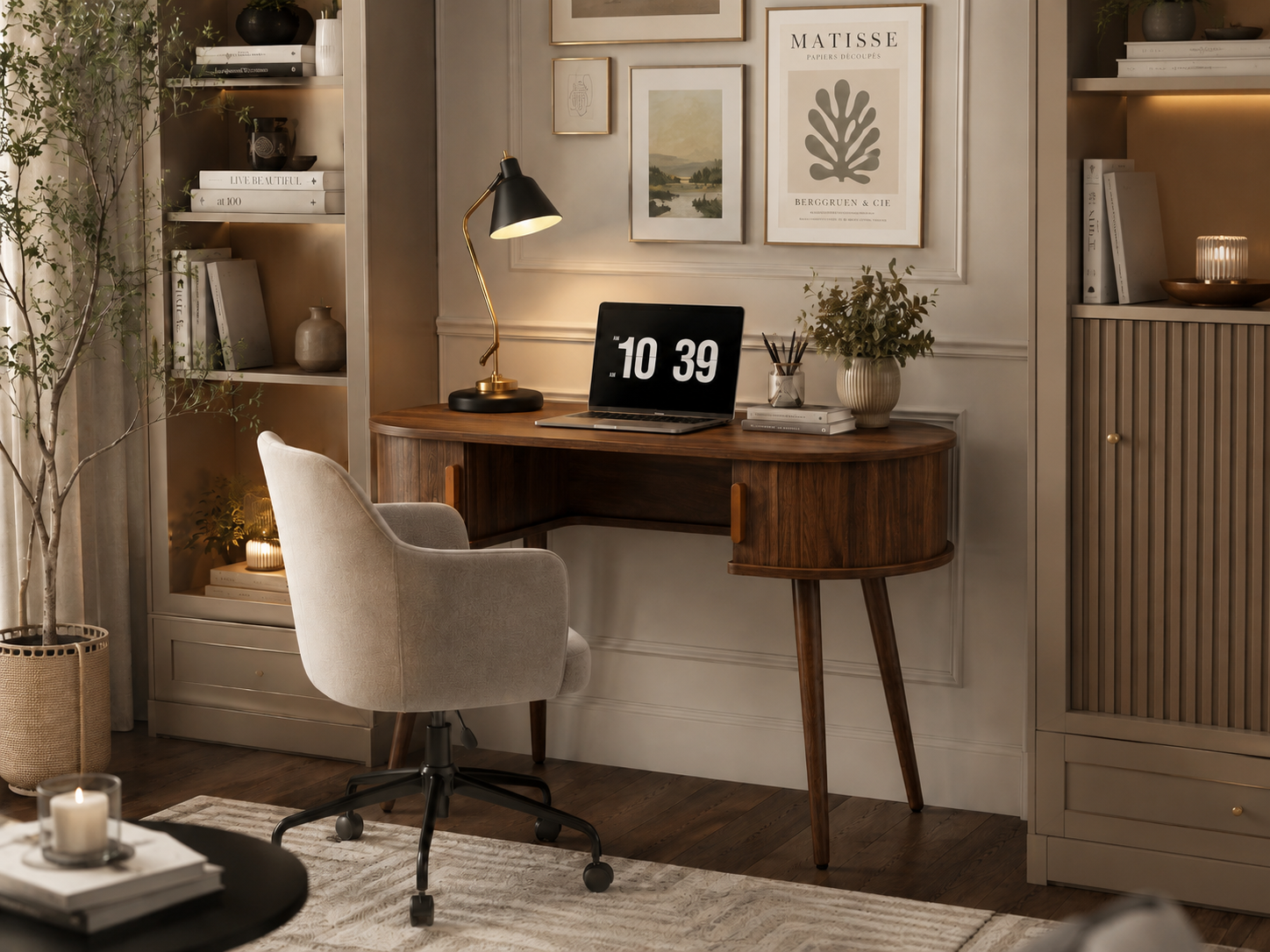 Modway Render Mid-Century Modern Wall Mount Office Desk, Oak