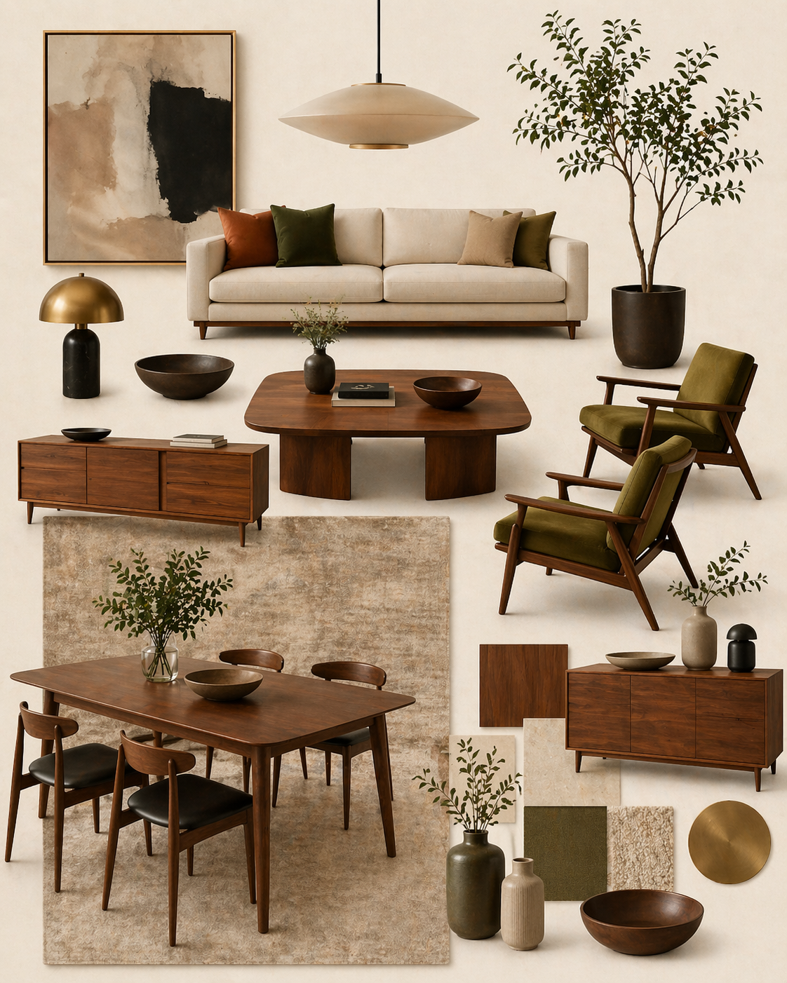 Pre-made floor plan showing an optimized furniture arrangement for a living room