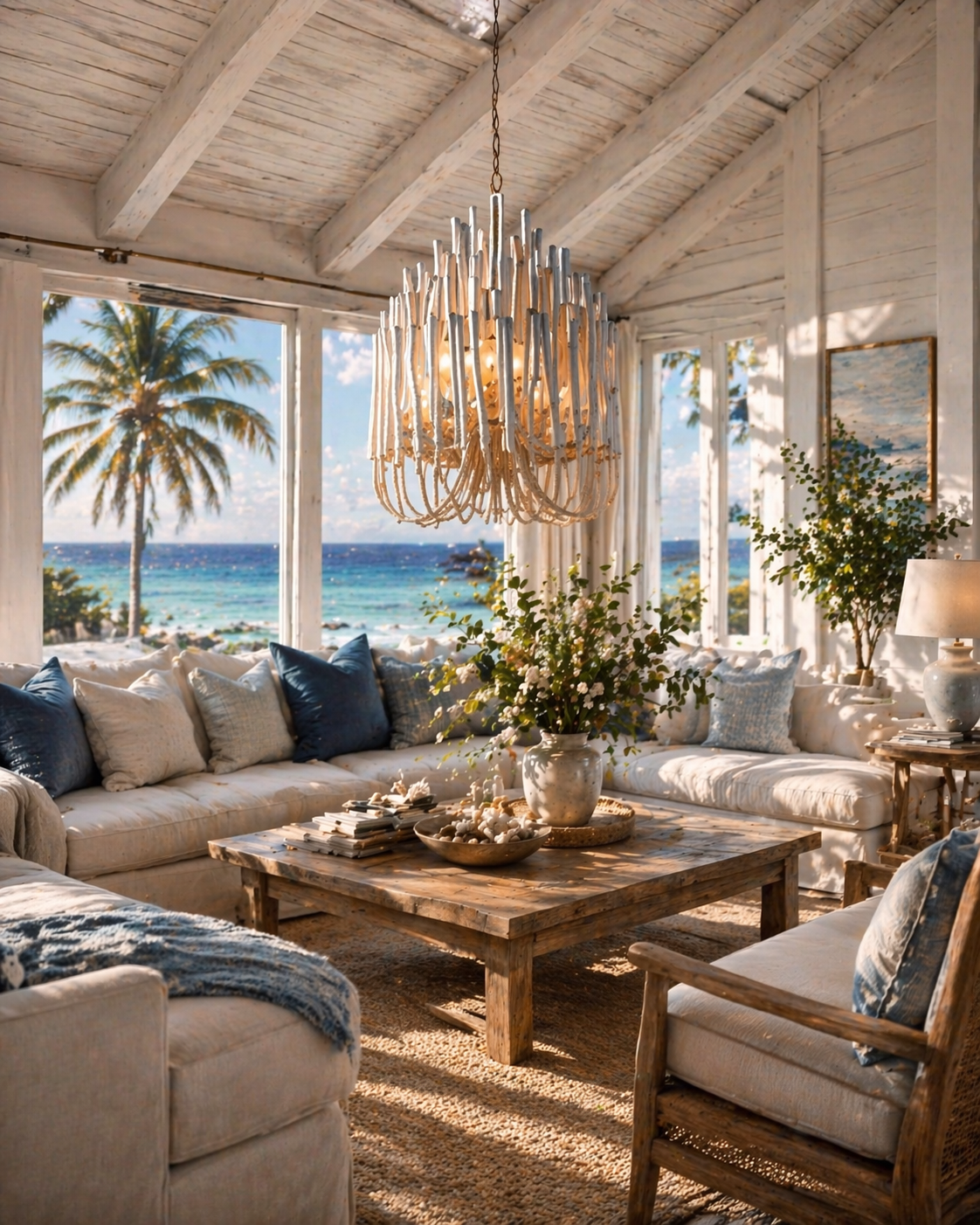Open living room with clearly defined walkways between furniture groupings