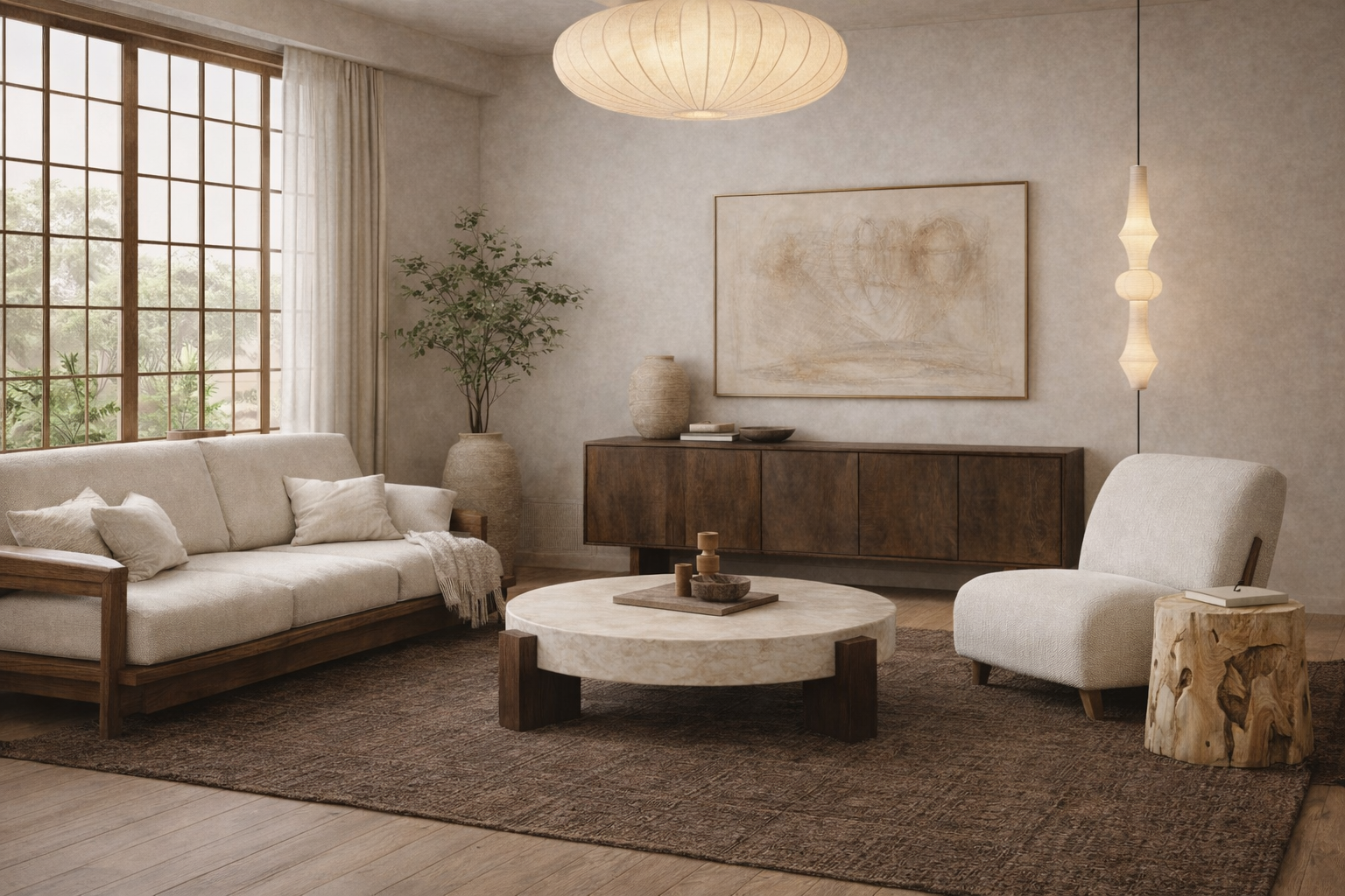 Japandi Living Room Furniture and Decor Ideas