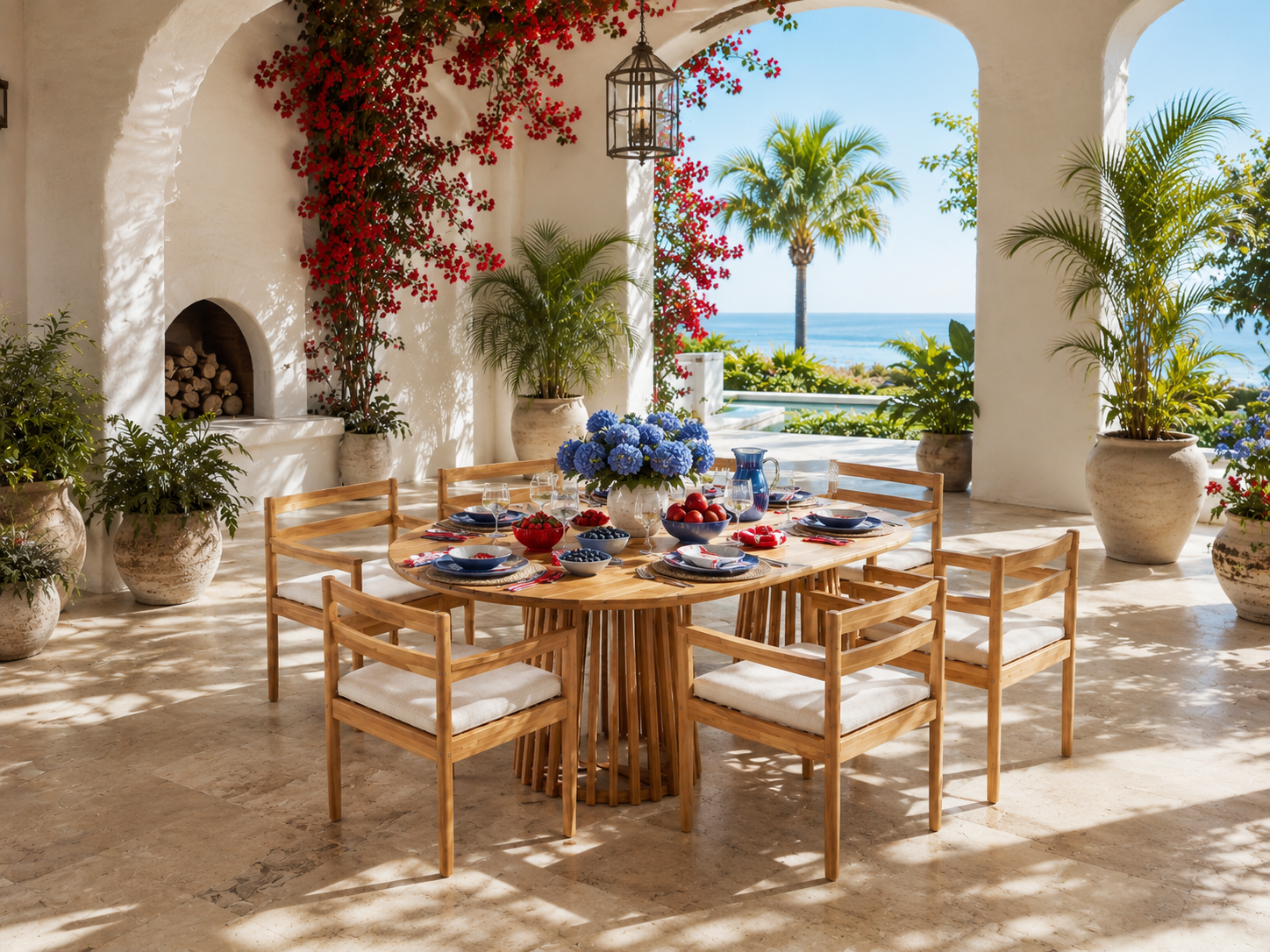 Christopher Knight Home Modern Acacia Wood Pedestal Dining Set