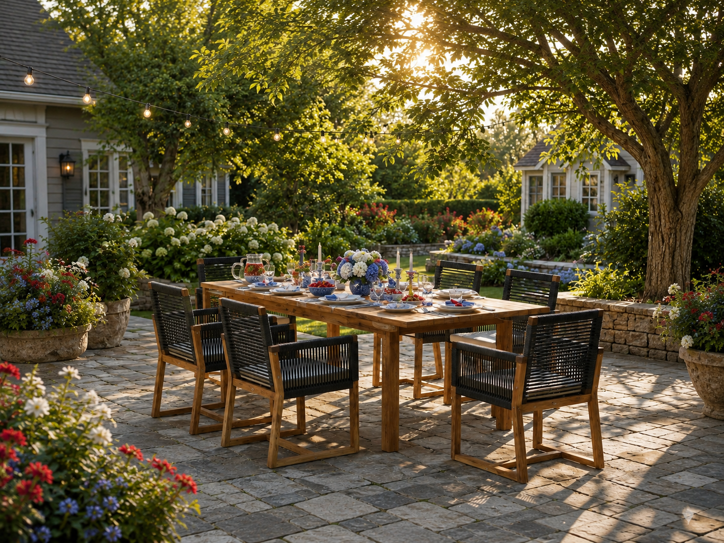Christopher Knight Home Sarene 7-Piece Acacia Dining Set with Handwoven Cord