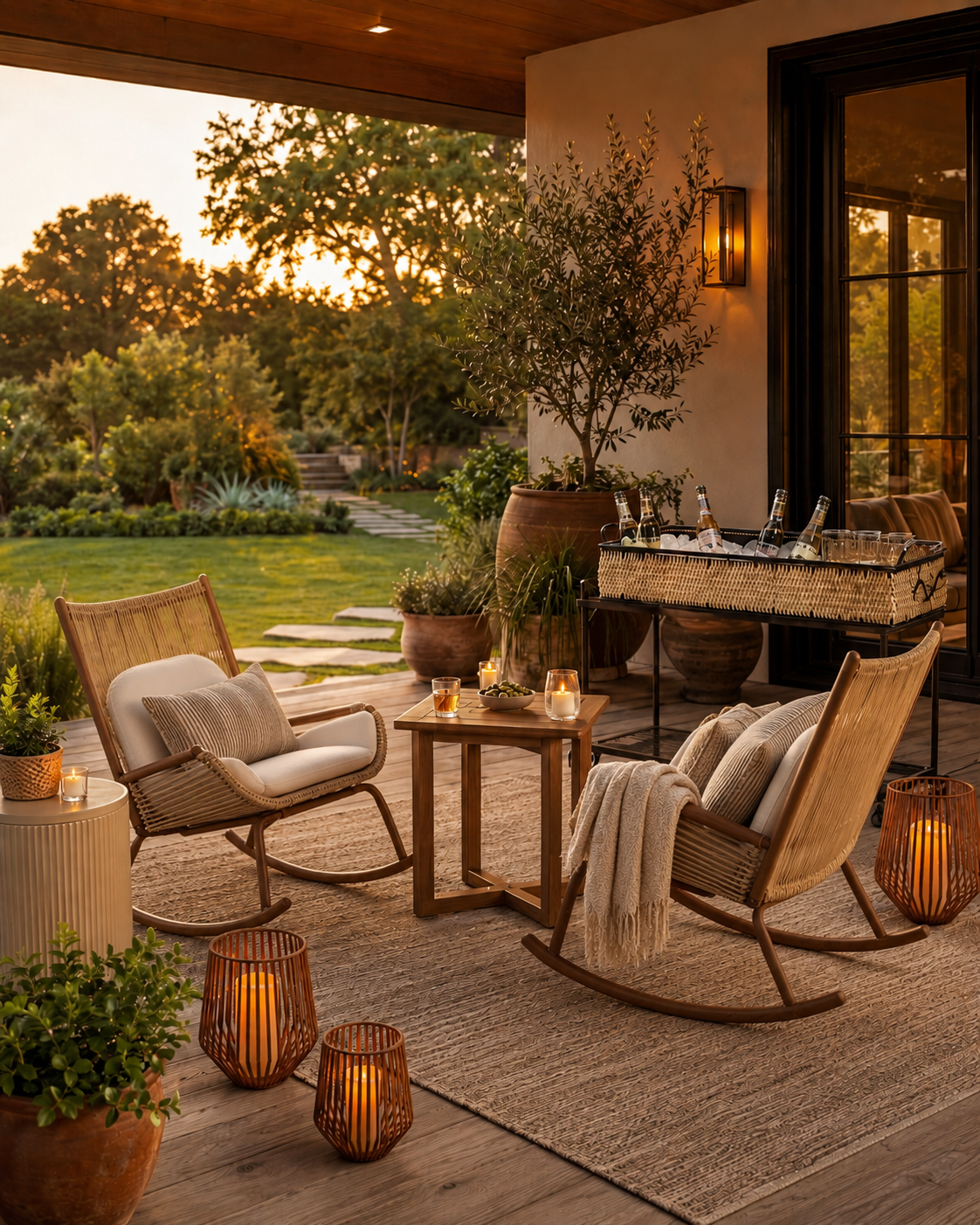Sling style chaise lounge by the pool