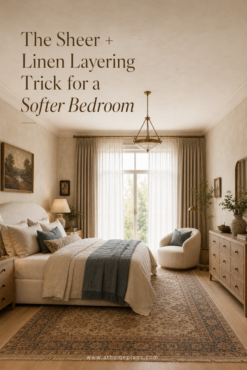 The Sheer + Linen Layering Trick for a Softer Bedroom