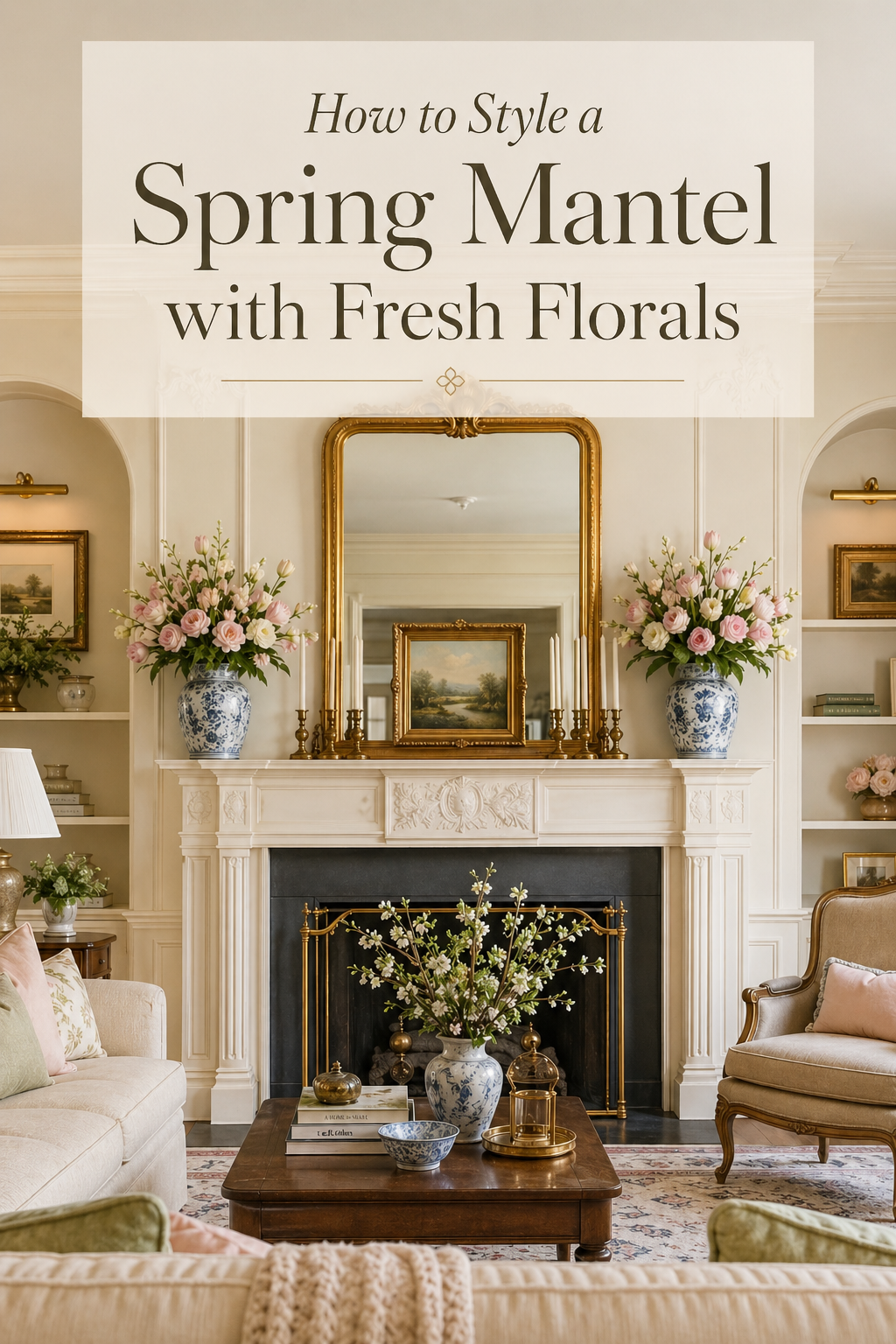 How to Style a Spring Mantel with Fresh Florals