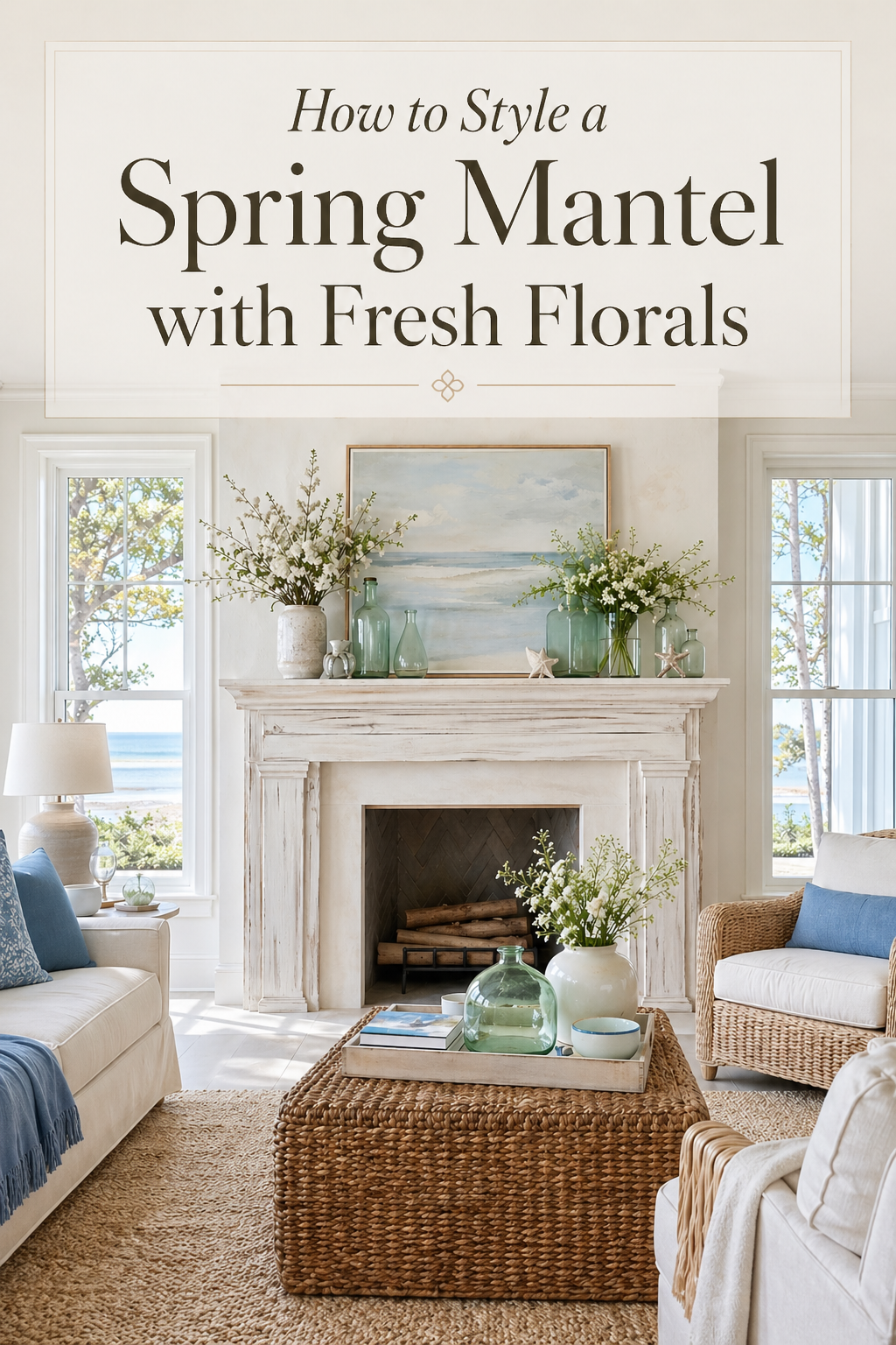 Modern Minimalist Spring Mantel