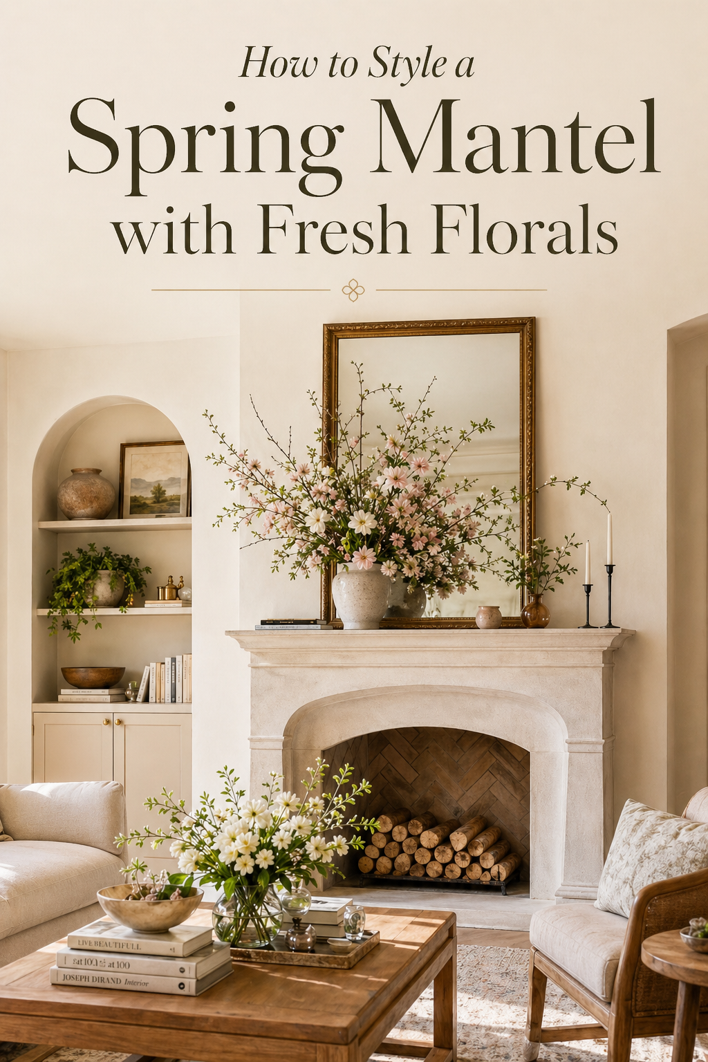 Maximalist Spring Mantel Styling