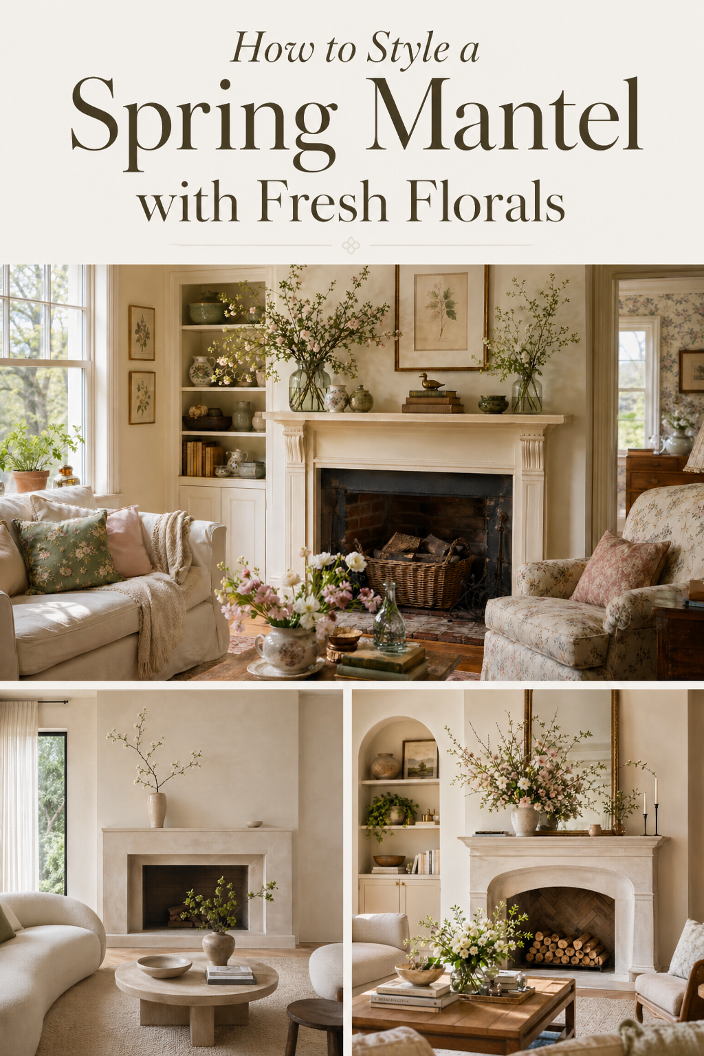 Coastal Spring Mantel Decor
