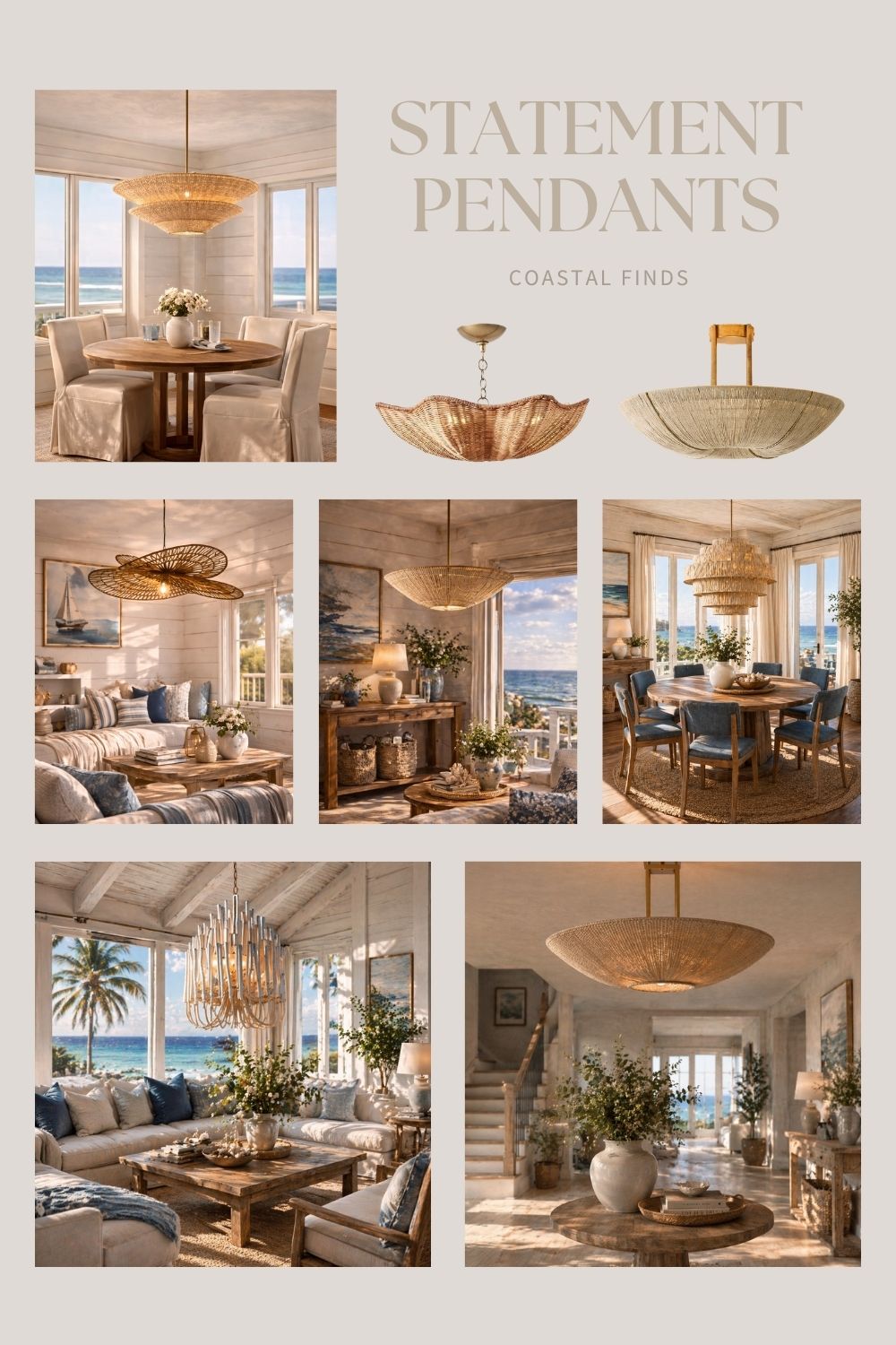 Coastal Warm Neutral Statement Pendants